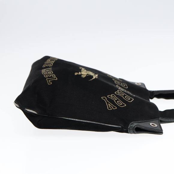 BURBERRY Tote Bag Corduroy Leather Black Silver Auth bs17934 - Picture 4 of 16